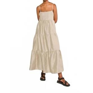 NEW PRADEGAL mila tiered maxi dress in clay